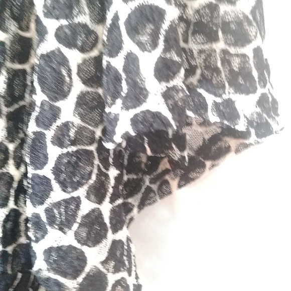 Sheer Swim Cover Up Dress Empire Elastic Waist Deep V-Neck Animal Print XL - Picture 7 of 7